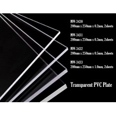 Transparent PVC Plate (200mm x 250mm x 0.3mm, 2Sheets)
