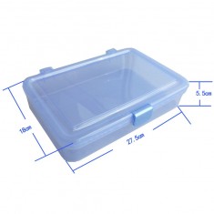 Transparent Plastic Storage Box (Blue, 27.5cm x 18cm x 5.5cm)
