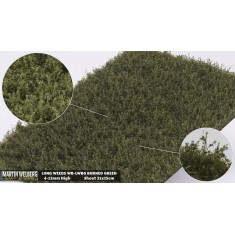 Long Weeds Tufts - Summer/Fall Burned Green (Grass length 4-12 mm, Size: 210 x 150 mm)