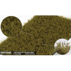 Long Weeds Tufts - Summer/Fall Moss Green (Grass length 4-12 mm, 210 x 150 mm)