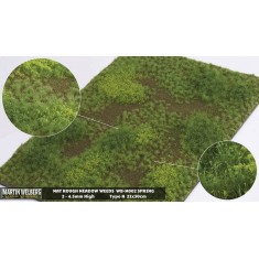 Rough Meadow Mat - Weeds Spring A (Grass length: 2-4.5 mm, 300 x 210 mm)