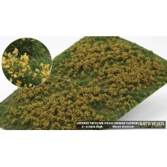 Layered Grass Tufts - Spring/Summer/Fall Orange Flowers (210 x 150 mm, height: 2-4.5mm)