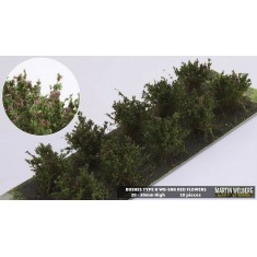Bushes #Red Type A (10pcs, Grass length 20-30 mm, sheet 180x60 mm)