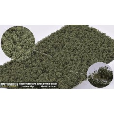 Short Weeds Tufts - Burned Green (Grass length 2-6 mm, sheet 210 x 150 mm)