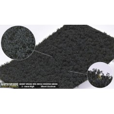 Short Weeds Tufts - Conifer Green (Grass length 2-6 mm, sheet 210 x 150 mm)