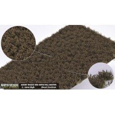 Short Weeds Tufts - Summer/Fall Brown (Grass length 2-6 mm, sheet 210 x 150 mm)