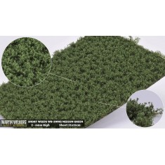 Short Weeds Tufts - Spring/Summer Medium Green (Grass length 2-6 mm, sheet 210 x 150 mm)