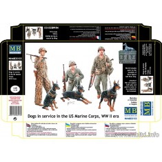 1/35 WWII Dogs in Service in the US Marine Corps (3 Figures w/3 Dogs)