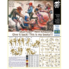 1/35 Desert Battle Series - Skull Clan New Amazons (5 figures of girls-warriors)