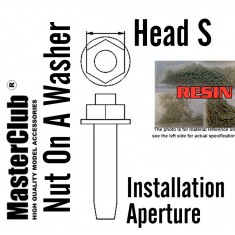 Nut On A Washer #Head S Dia.: 0.5mm, Installation Aperture Dia.: 0.5mm (160pcs)