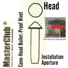 Cone-Head Bullet-Proof Rivet #Head Dia.: 1.4mm, Installation Aperture: 1.2mm (100pcs)