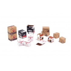 Cardboard Boxes - Coffee (36pcs in 6 different designs)