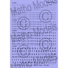 Decal Letters (lowercase) #Black 1-3mm for All Scales