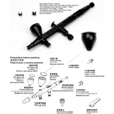 Yun Mo 0.2/0.3mm Airbrush with 5/9ml Cup