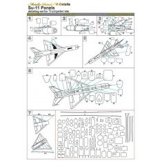 1/48 Sukhoi Su-11 Panels Masking for HobbyBoss kits