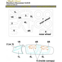 1/48 Blackburn Buccaneer S.2C/D Masks for Airfix kits