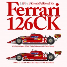 1/12 Full Detail kit - Ferrari 126CK Ver.B: 1981 Rd.12 Dutch GP #27 Gilles Villeneuve/#28