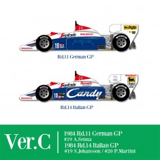 1/12 Fulldetail Kit - Toleman TG184 Ver.C: 1984 Rd.11 #19 AS/Rd.14 #19 SJ/#20 PM