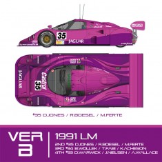 1/24 Jaguar XJR-12 Ver.B: 1991 LM 2nd #35 DJ/RB/MF 3rd #34 BW/TF/KA 4th #33 DW/JN/AW