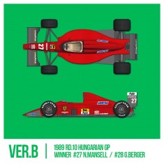1/12 Ferrari F1-89 (640) Ver.B : Late Type 1989 Rd.10 Hungarian GP Winner #27 #28