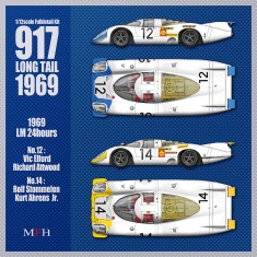 1/12 Porsche 917 Long Tail 1969 LM 24hours #12 #14