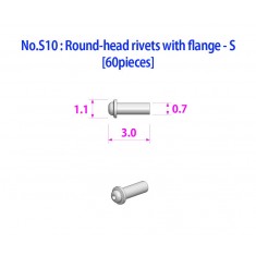 Metal Rivets Series No.S10 - Round-Head Rivets with Flange - S (60pcs)