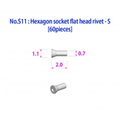 Metal Rivets Series No.S11 - Hexagon Socket Flat Head Rivet - S (60pcs)