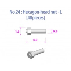 Metal Rivets Series for 1/9 Motorcycle No.24: Hexagon-head Nut-L (48pcs)
