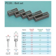 3D Printed Rivets Series - Bolt set (10 types, 0.6mm to 1.0mm diameter, 500pcs)