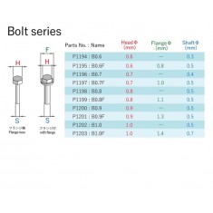 3D Printed Bolt (head: 1.0mm, shaft: 0.5mm, 100pcs)