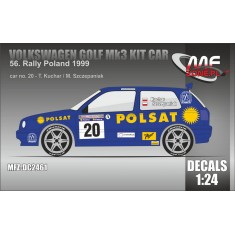 1/24 Volkswagen Golf MK3 Kit Car Kuchar - 56th Rally Poland 1999 Decal