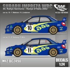 1/24 Subaru Impreza S8 WRC - 44. Rallye Sanremo 2002 Decal for Tamiya kits