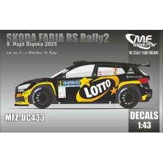 1/43 Skoda Fabia RS Rally2 J. Matulka Decal - 9. Rajd Slaska 2025