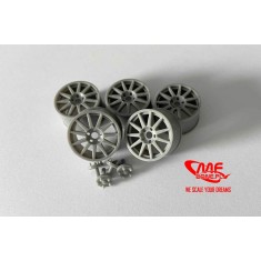 1/24 Speedline 18'' Peugeot 206 WRC Set - 5x Rim, 5x 3D-printed Hub