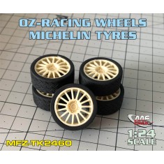 1/24 OZ-Racing 15/4 Wheels + Michelin Tyres for Hasegawa kits