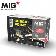 1/72 Check Points:  Control Point, Fence, 8 Cones, 8 Poles & 4 Concrete Barriers