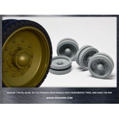 1/35 T-34/76/SU-85/122 Pressed Road Wheels w/Tyres & Rim for Dragon/Zvezda kits