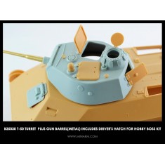 1/35 Soviet Light Tank T-50 Turret w/Gun Barrel & Driver's Hatch for Hobby Boss kits