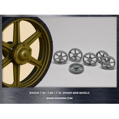 1/35 T-30/60/70 Spider Web Wheels for MiniArt/Hobby Boss kits (12pcs)
