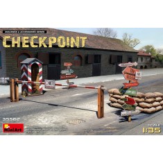 1/35 Checkpoint: Barrier, Traffic Signs, Sentry Box, Hessian Bags