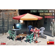 1/35 Street Furniture with Electronics & Umbrella