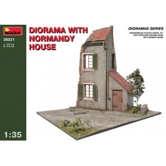 1/35 Diorama w/Normandy House (Ruined House+Diorama Base, Base Size: 257mm x 216mm)