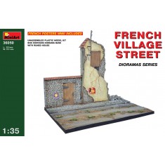 1/35 French Village Street w/WWII French Posters (Ruined House+Diorama Base)