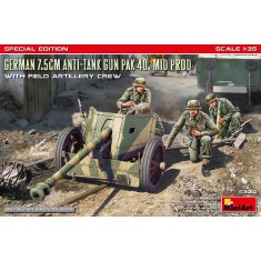 1/35 German 7.5Cm Anti-Tank Gun PaK 40. Mid Prod with Artillery Crew [Special Edition]