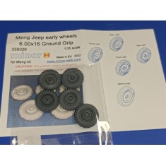 1/35 Jeep 6.00 x 16 Ground Grip Early Wheels for Meng kits