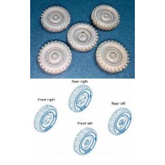 1/35 GPA Jeep 6.00 x 16 Ground Grip Wheels for Tamiya kit
