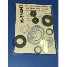 1/35 Land Rover 7.50x16 Deestone Spare Wheels with Separate Rims (2pcs)