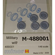 1/48 Jeep 6.00 x 16 Military Pattern Wheels with Separate Rims