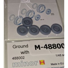 1/48 Jeep 6,00 x 16 Ground Grip Wheels with Separate Rims