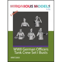 1/72 WWII German Officers Tank Crew Set I Bust (5 figures)